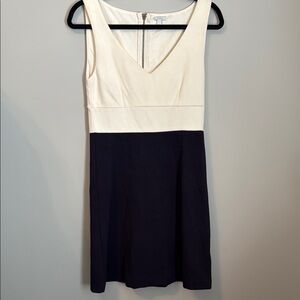 J.Crew Cream and navy Sleeveless Dress